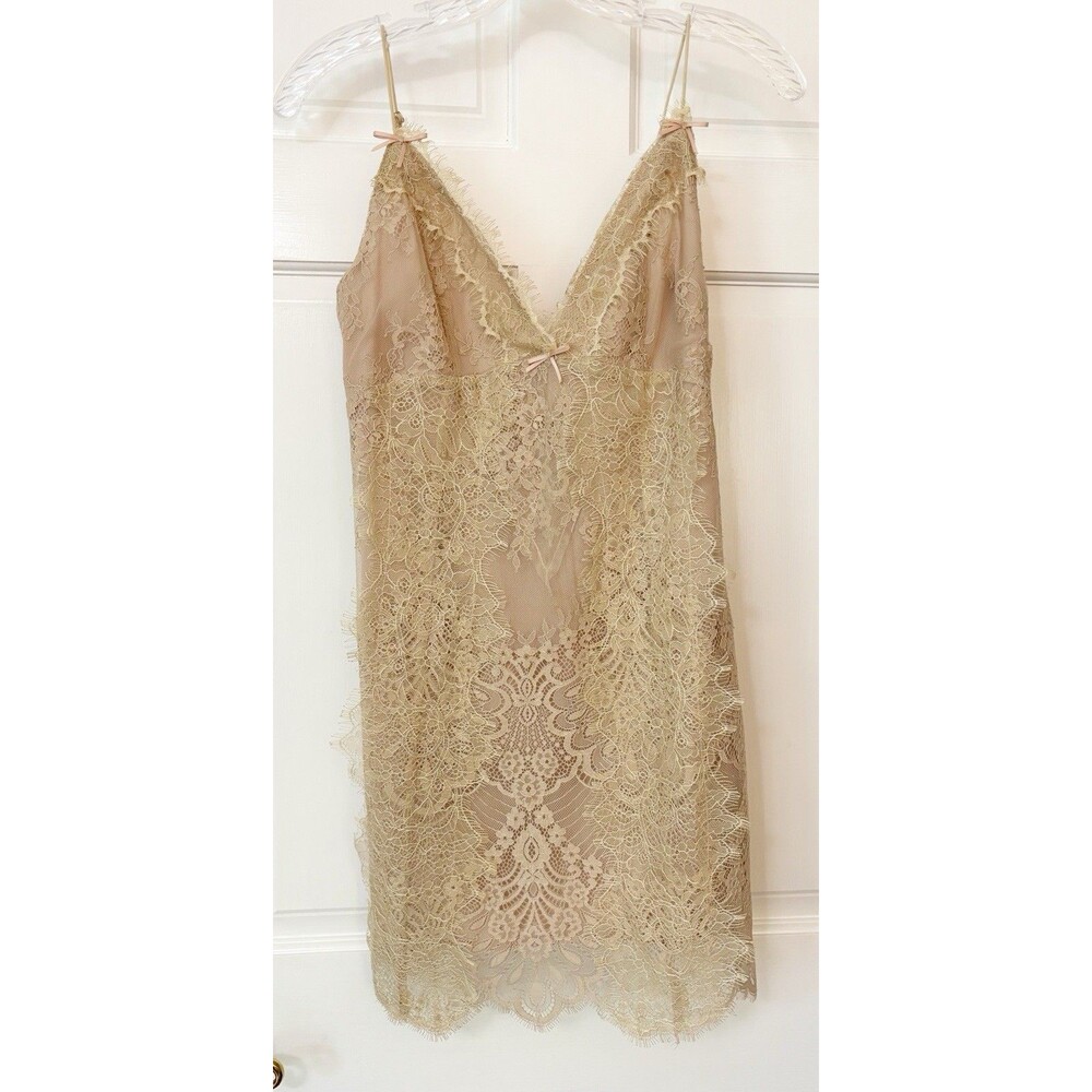 Revolve NBD Wino Nude Lace Mini Dress Size Small
